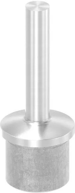 FeNau Rohrabschlussstopfen aus V2A Edelstahl in Silber für Rohr Ø 42,4 x 3,0 mm mit Stift Ø 14 mm zum Einkleben oder Anschweißen - Bild 1