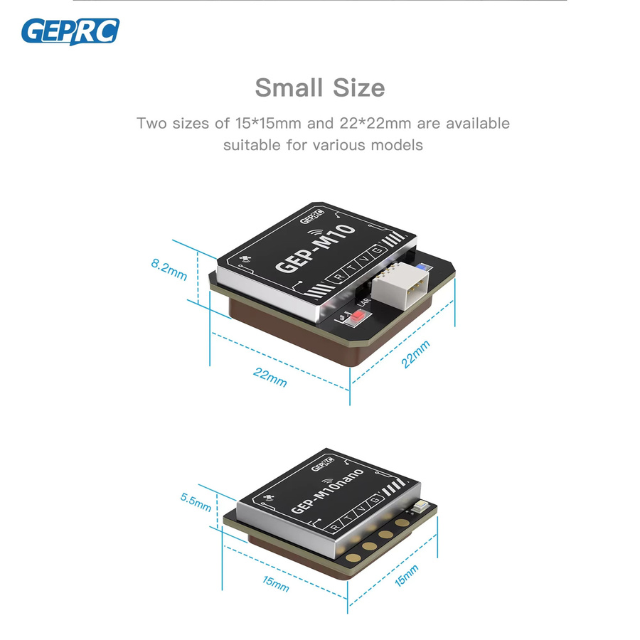 GEPRC GEP-M10-Serie GPS-Modul mit M10-Chip, QMC5883L Magnetometer und DPS310 Barometer in Schwarz für FPV-Drohnen - Bild 2