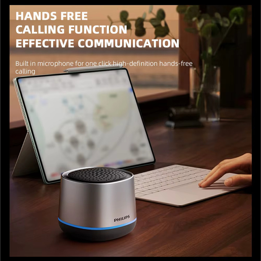 Philips TAS1009 Tragbarer kabelloser Desktop-Lautsprecher mit Bluetooth 5.3 und RGB-Subwoofer in Silber/Multicolor - Bild 5