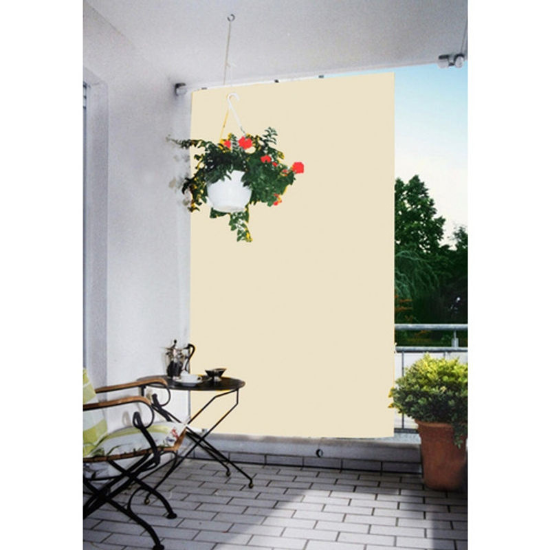 Floracord Senkrecht-Sonnensegel Rechteckig Wasserfest Elfenbein B: 140 cm, H: 230 cm - Bild 2