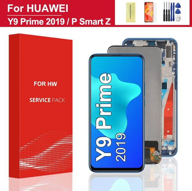 Huawei LCD-Display mit Touchscreen-Digitizer und Rahmen-Baugruppe für Y9 Prime 2019 / P Smart Z in Schwarz - Bild 1