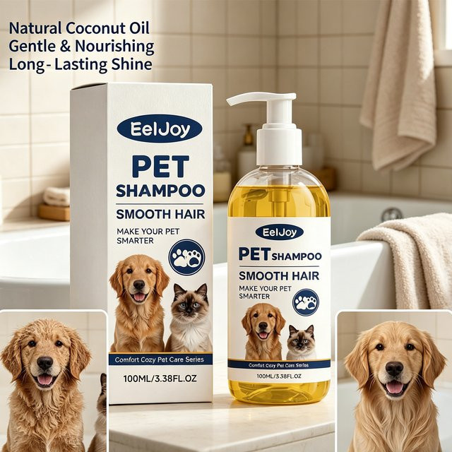 EelJoy Natürliches Kokosnussöl-Haustiershampoo zur sanften Fellreinigung und Feuchtigkeitspflege für Hunde und Katzen - Bild 1