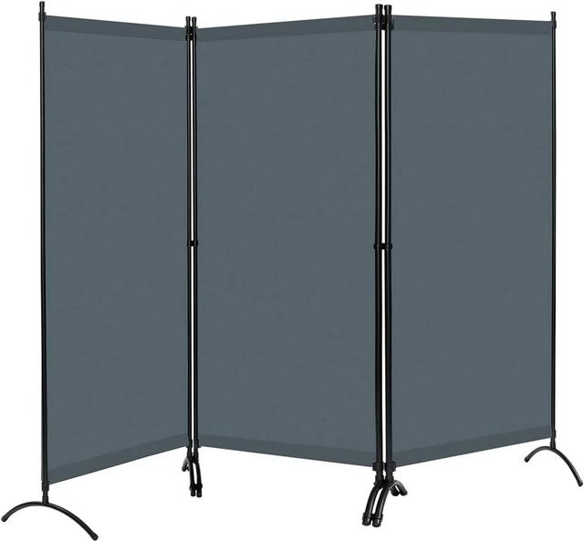 WOLTU Paravent 3-teilig als klappbarer Raumteiler und Sichtschutzwand in Dunkelgrau, B/H: 255 x 181 cm - Bild 1