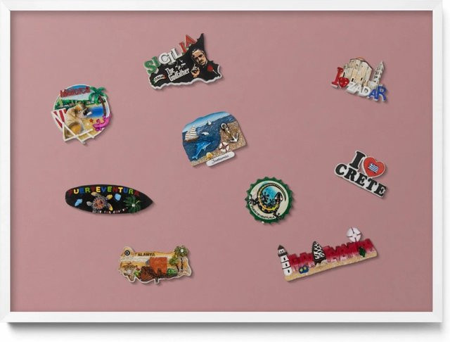 Tulup Magnettafel aus Metall für die Wand, Pastellrosa, B: 70 cm, H: 50 cm - Bild 1