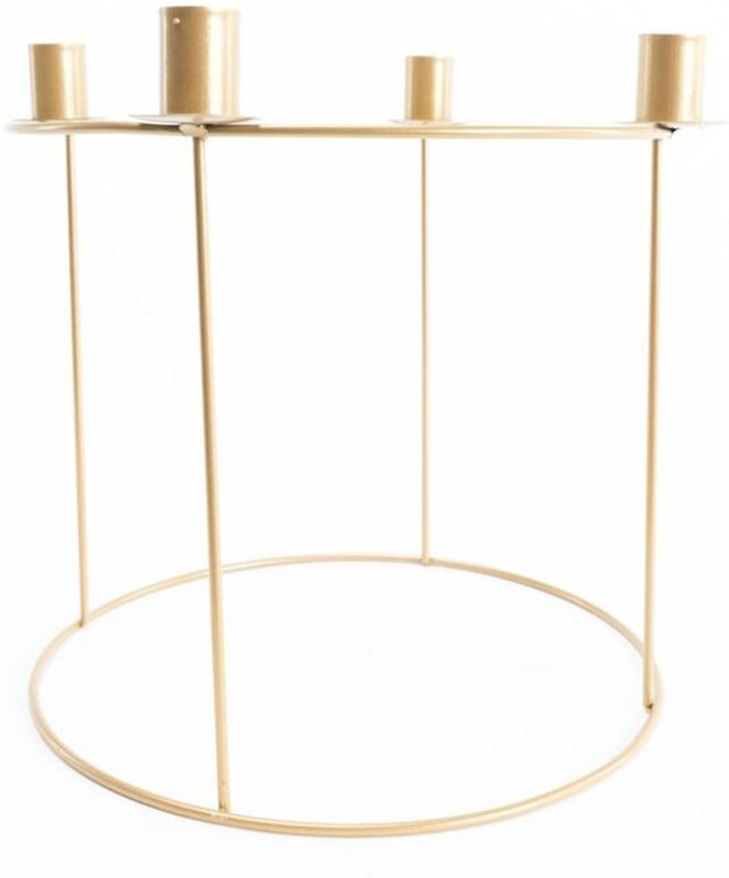 Trendline Deko Metall Adventskranz in Gold, runder Weihnachtskranz für Advent und Weihnachten, Durchmesser: 29 cm - Bild 1