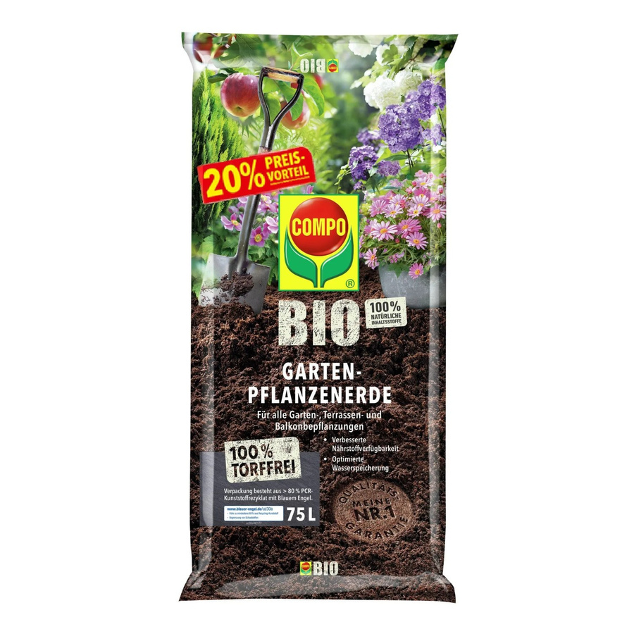 COMPO BIO Garten-Pflanzerde aus organischen und nachwachsenden Inhaltsstoffen, 75 kg - Bild 2