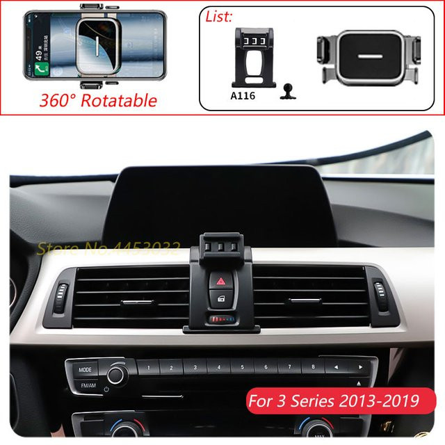 Drehbarer Smartphone-Halter für BMW 3er F30 F31 (2013-2019) für die Lüftung, Schwarz - Bild 1