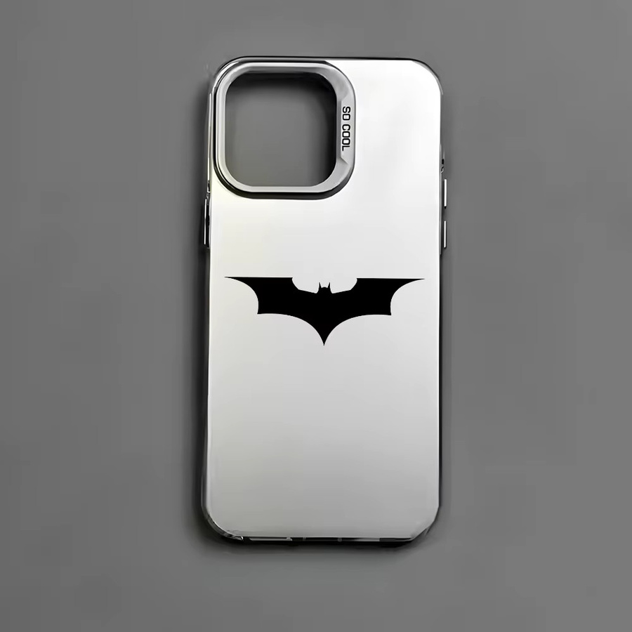 Movie-B Batman Cool Logo Handyhülle für iPhone 16 15 14 13 12 11 Pro Max Schwarz Matt Mehrfarbig Laser Metallic Aurora - Bild 2