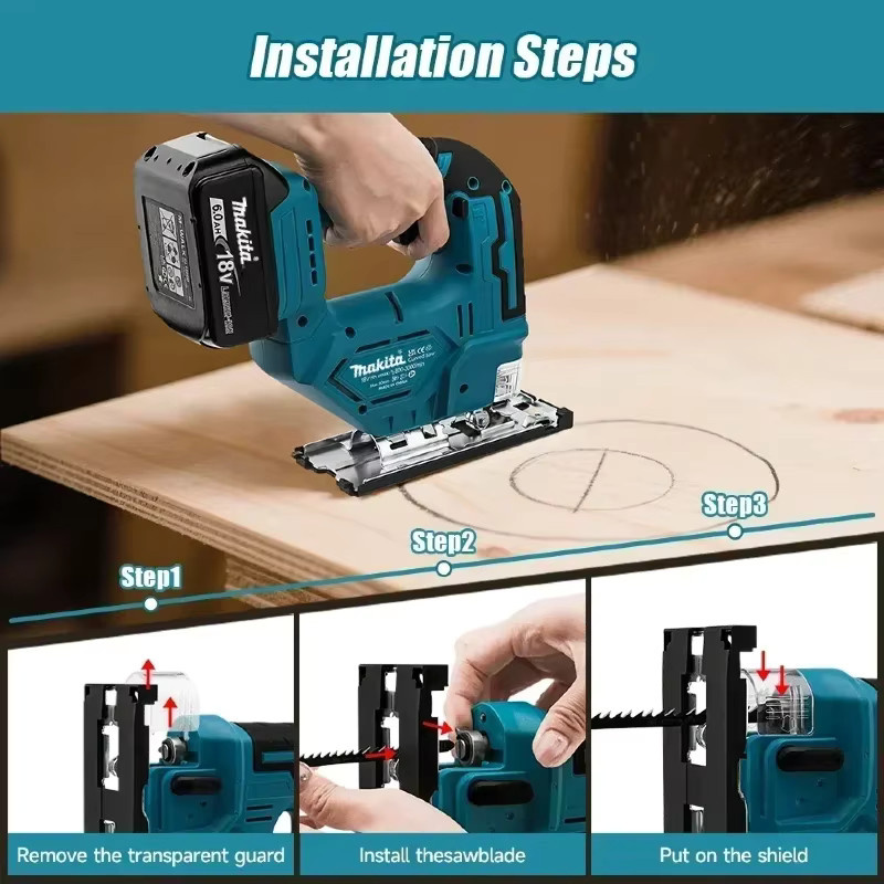 Makita DJV182Z Bürstenlose Stichsäge 18V mit 340W und Sägeblatt ohne Akku - Bild 5