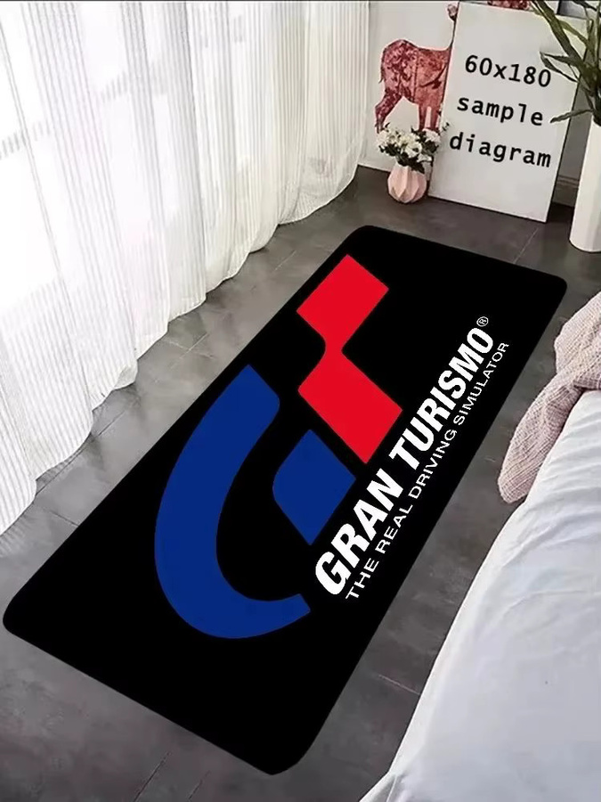 G-Gran-Turismo Dekor-Teppich mit abstraktem Design, rutschfest, schwarz, B/T: 120 x 80 cm - Bild 1