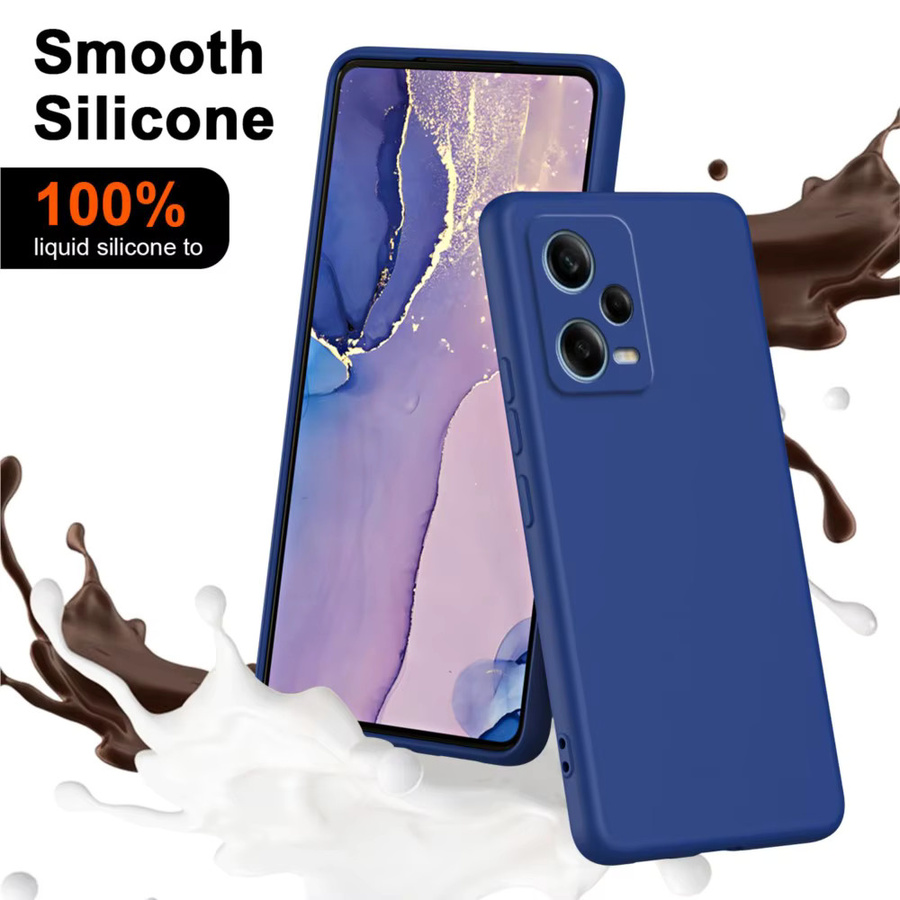 Caqas Flüssige Silikon-Handyhülle Matte Basic Cover für Xiaomi Redmi Note 12 13 14 Pro Plus 5G, Redmi 12 12C 13 13C 14 14C in Grün und Blau - Bild 2