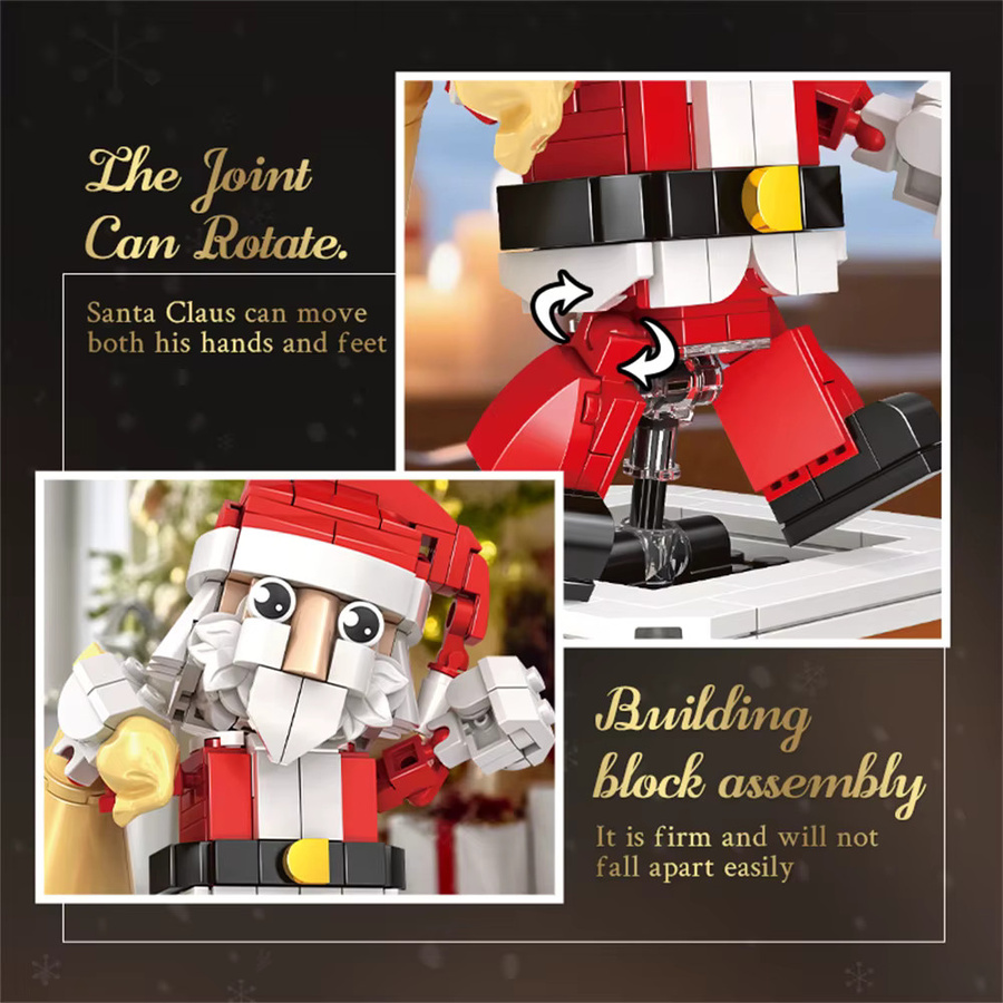 DBPALY Weihnachtliches Winterdorf Santa Claus Modell aus bunten Bausteinen für Kinder - Bild 3