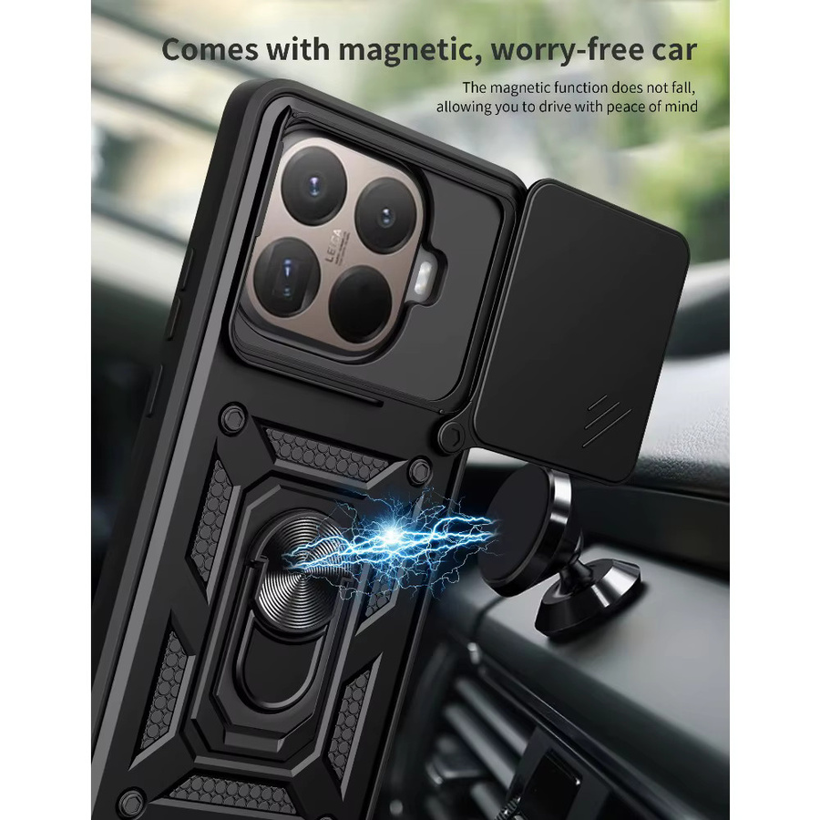 Robuste Militär-Schutzhülle mit magnetischem Ring-Halter für Xiaomi 17 17Pro 17ProMax 15T 14T 13T 12T Pro in Silber - Bild 3