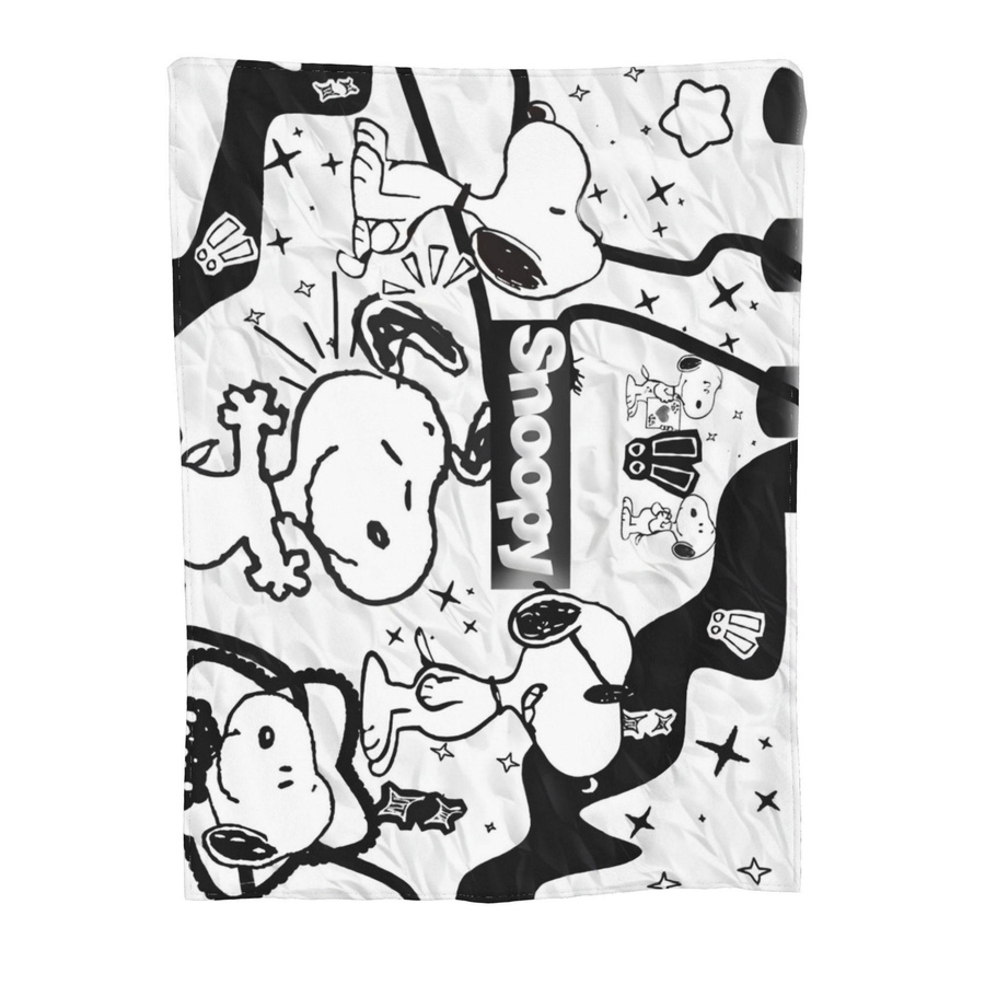 Snoopy's Flauschige Überwurfdecke aus Polyester für Sofa und Bett, Gemütliche Tagesdecke in verschiedenen Größen, B/H: 75 x 100 cm - Bild 2
