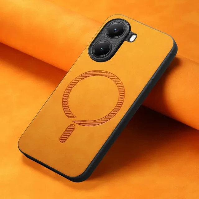 MagSafe Lederhülle für Xiaomi 17 Pro Max, 15 Ultra, 15T und 14T Pro mit Wireless Charging Schutzfunktion in Blau und Orange - Bild 1