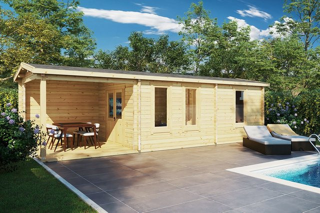 Holzhaus Hansa Holiday Camping Gartenhaus 9 x 4 m - Bild 1