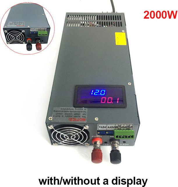 Schaltnetzteil SMPS AC-DC S-2000 mit 2000W, einstellbar von 0-12V bis 350V - Bild 1