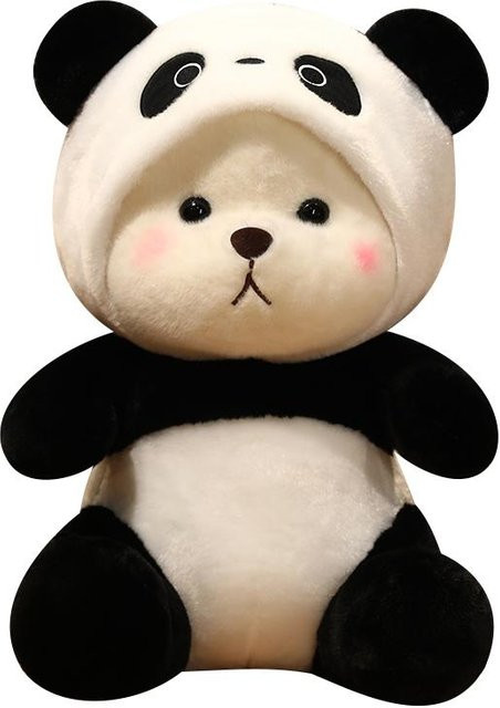 Wucifang Bags Panda Kapuzen Plüschtier, schwarz, 45cm - Bild 1