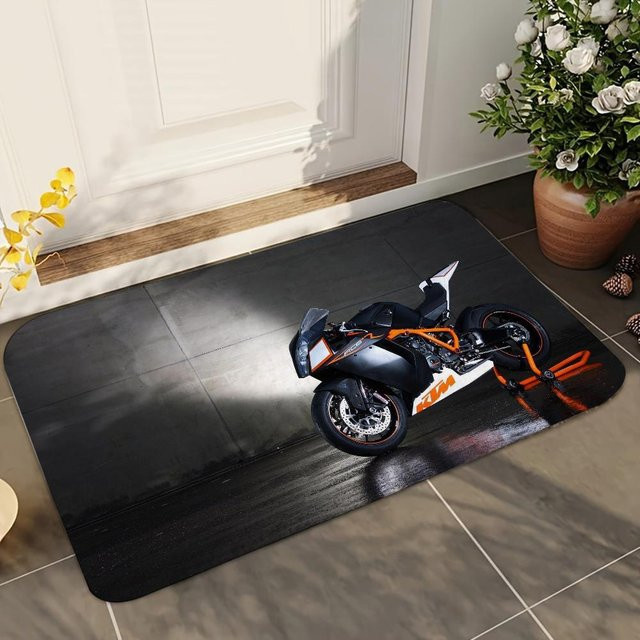 JGJG Motorrad Badezimmer Matte, rutschfest und waschbar, Schwarz, B/T: 60 x 40 cm - Bild 1