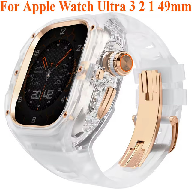 FancyWrist Uhrenarmband Apple Watch Ultra3, 49 mm, Fluorkautschuk, transparent, Unisex - Bild 1