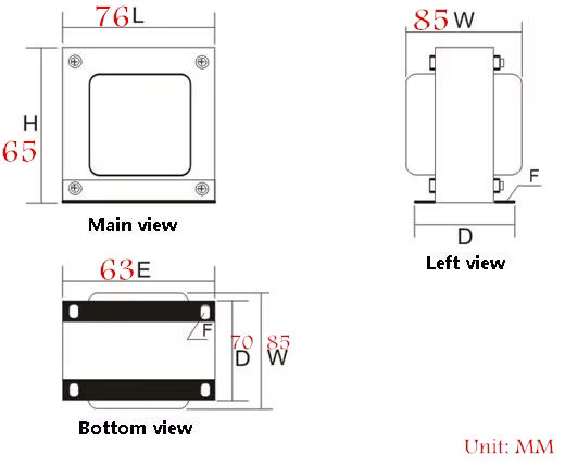 SENGTERBELLE 100W Audio EI Typ Transformator in Gold für EL34 Klasse Röhrenverstärker mit Ausgang 0V-230V-290V/0.2A und 6,3V/4A - Bild 2