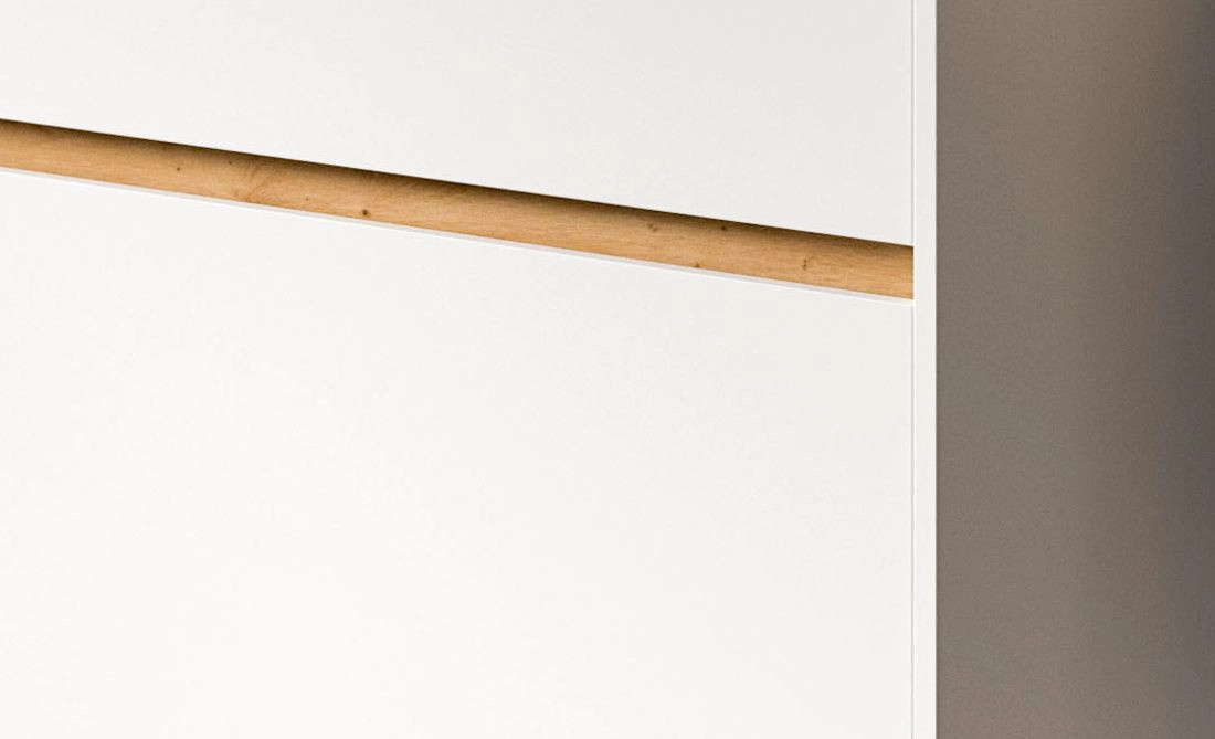 4-tlg. Garderobe Set Borga modern in Weiß und Eiche, Höhe: 172 cm - Bild 3