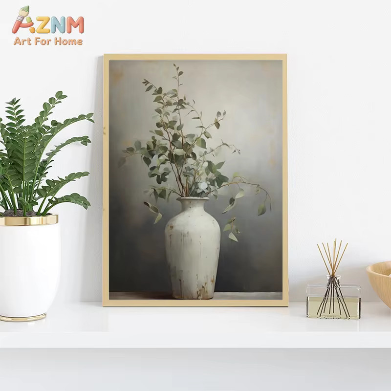 AZNM Vintage Wandkunst Leinwand mit floralem Blumendruck in Mehrfarben - Bild 2