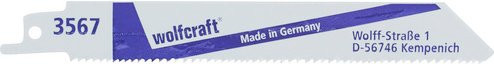 Wolfcraft Bimetall Stichsägeblatt für Holz und Metall, Länge: 152 mm, Silber/Blau - Bild 1