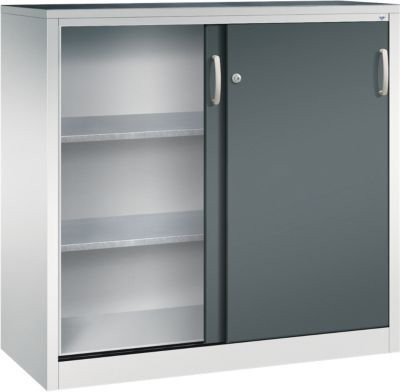 C + P Schiebetüren-Werkzeugschrank Acurado aus Stahl in Lichtgrau und Anthrazitgrau, B: 120 cm, T: 50 cm, H: 120 cm - Bild 1