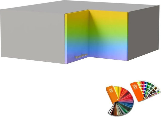 Feldmann-Wohnen Eckaufsatzschrank Brerra in Grau mit Soft-Close-Türen, B/T/H: 90 x 36 x 90 cm - Bild 1