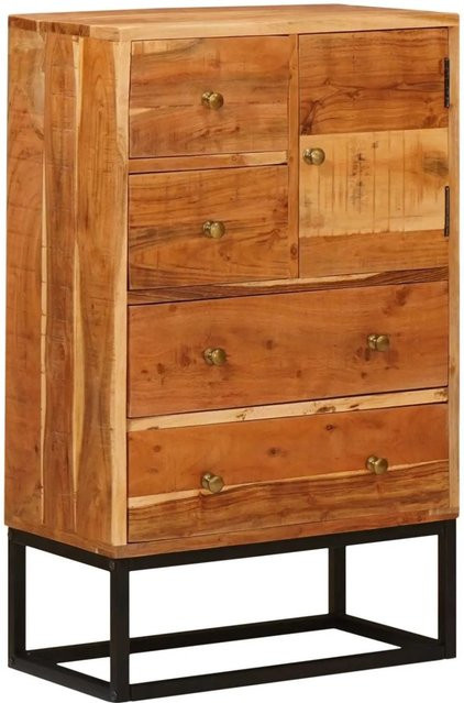 vidaXL Schubladenkommode aus Massivholz Akazie in Natur Braun, B/T/H: 55 x 30 x 90 cm - Bild 1