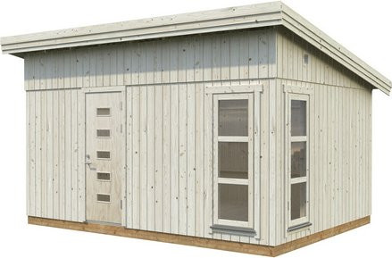 PALMAKO Elementhaus Etta aus Fichtenholz in Braun mit Pultdach und Fußboden, B/H/T: 502 x 294 x 330 cm - Bild 1