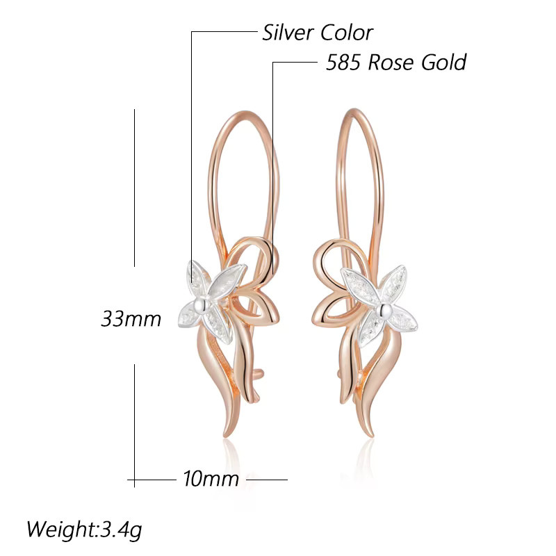 Kinel Ohrringe, 585 Roségold, Silber, Damen, Vintage - Bild 2