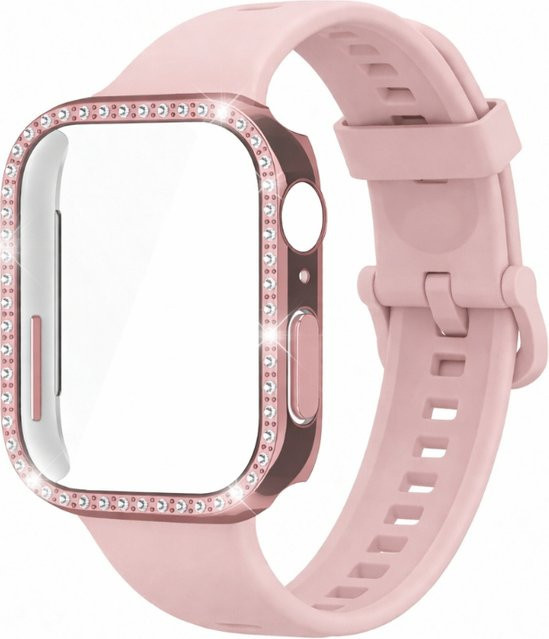 JBAILI Uhrenarmband Silikon, Diamant, Kristall, Huawei Watch Fit 3/4 - Bild 1