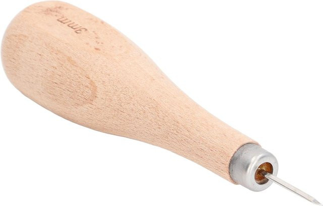 Professionelle Stechahle von Meterk mit 3mm Durchmesser aus Stahl und ergonomischem Buchenholzgriff in Braun - Bild 1