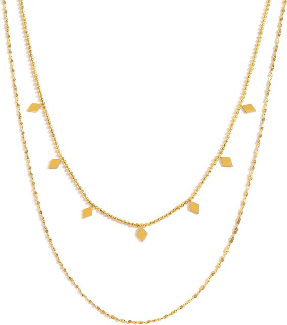 UHBINYCA Halskette, 18K vergoldet, Edelstahl, Gold, Damen - Bild 1