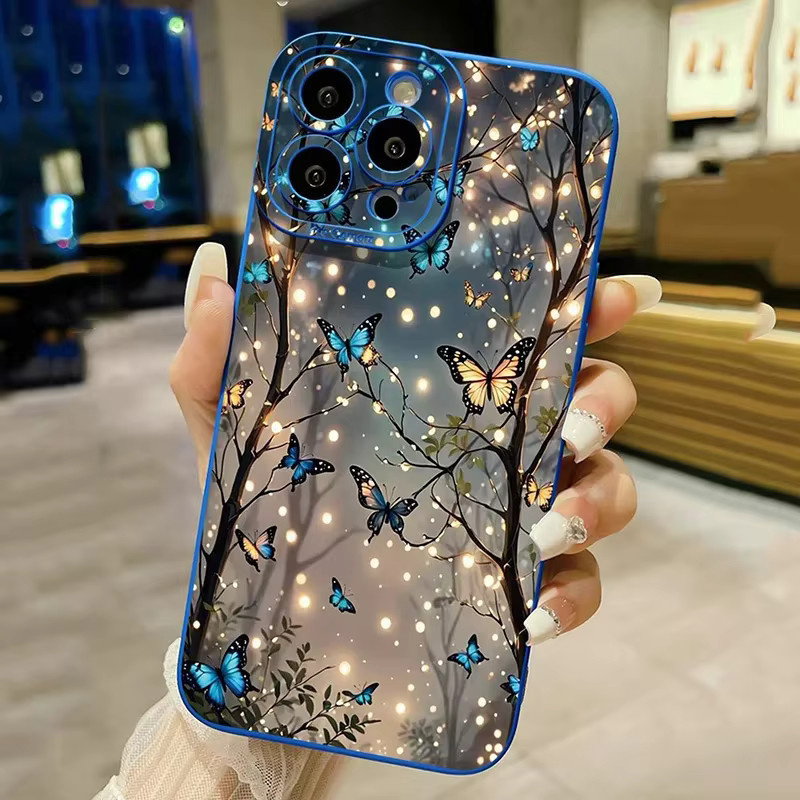 Stoßfeste Handyhülle mit leuchtendem Schmetterlingsmuster für iPhone 16 bis iPhone 7/8 Plus - Bild 2