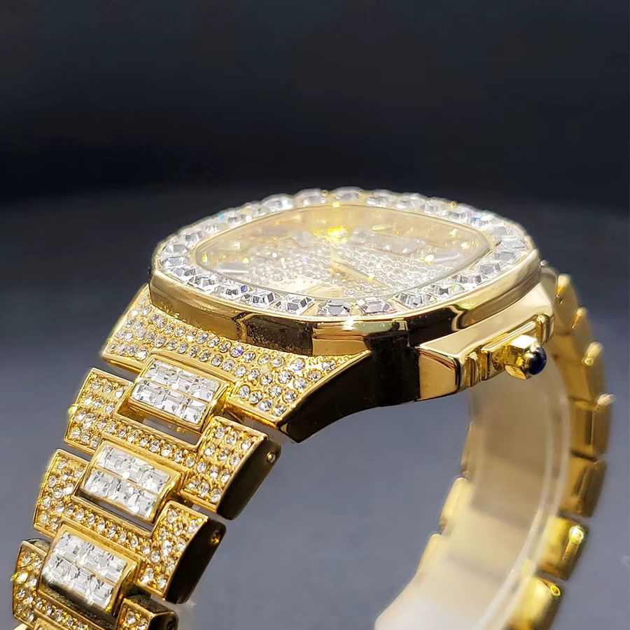 WEISIKAI Armbanduhr Edelstahl, Silber, Diamantbesetzt, Quarz, Herren - Bild 2
