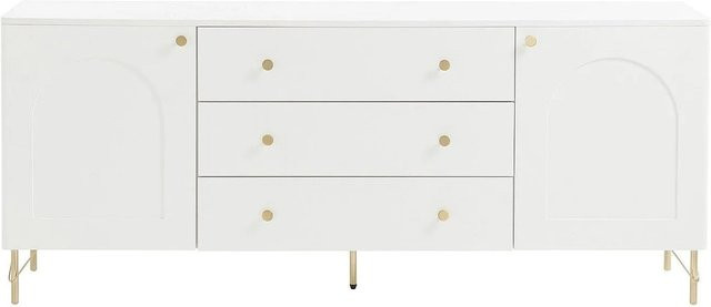 Vente-unique Sideboard Alobara Modern in Weiß und Gold, Breite: 180 cm - Bild 1
