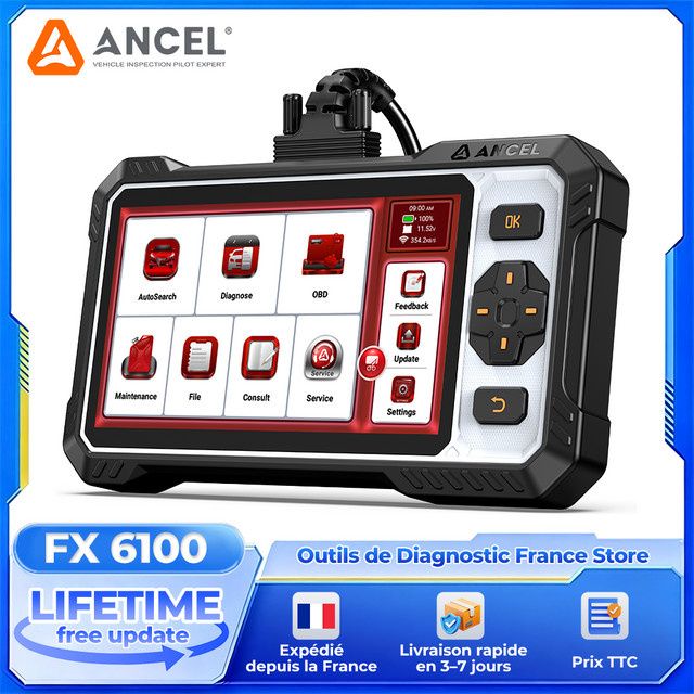 ANCEL FX6100 OBD2-Scanner in Schwarz mit vollständiger System-Autodiagnose, 15 Resets und bidirektionalem CANFD DOIP sowie lebenslangem kostenlosem Update - Bild 1