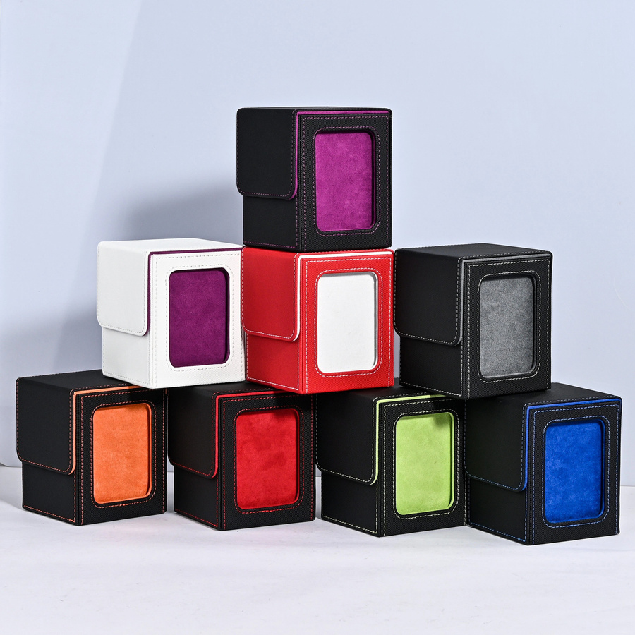 BANLOGA Kartenbox mit Sichtfenster, Magnetverschluss, Schwarz, Rot - Bild 3