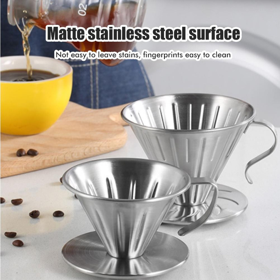 Wiederverwendbarer Kaffeefilter aus Edelstahl von CosyHome in Silber als Kaffeetropfer und Kaffeefilterhalter - Bild 6