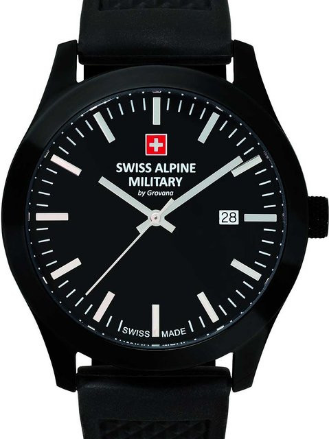Swiss Alpine Military Sport Herrenuhr, Quarz, Edelstahl, 43 mm, Schwarz - Bild 1