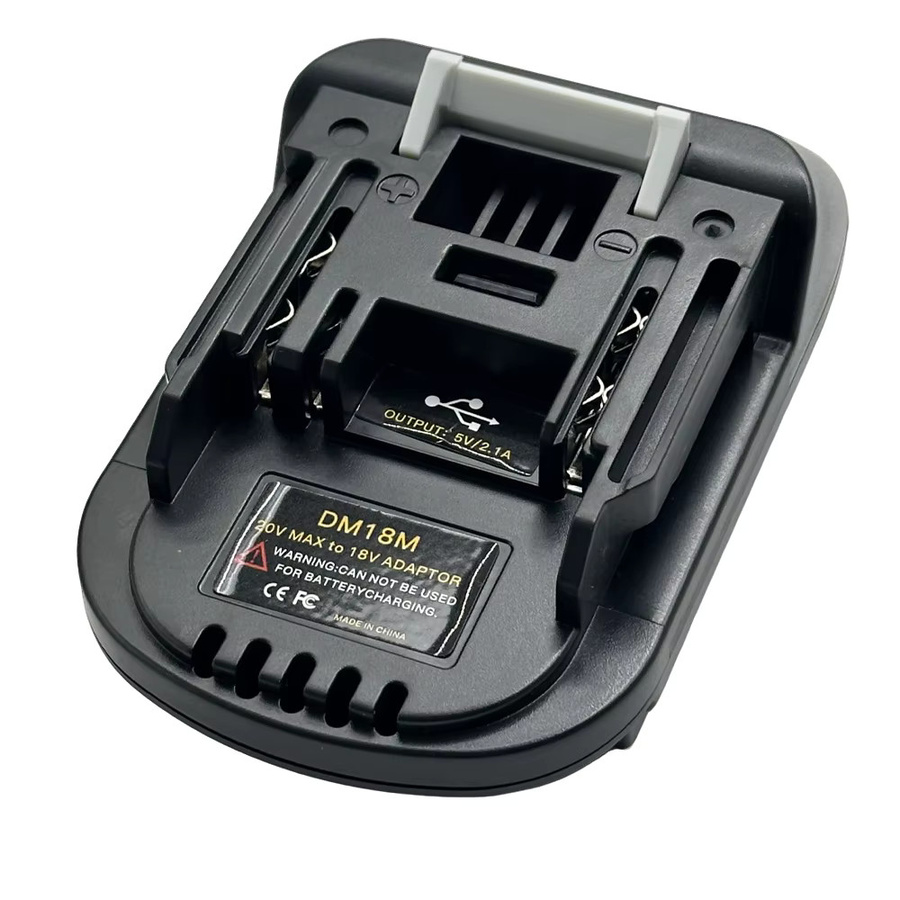 GiFi Power DM18M Konverter-Batterieadapter mit USB-Ladeanschluss für Dewalt 20V und Milwaukee 18V Lithium-Batterien, kompatibel mit Makita-Werkzeugen, Schwarz - Bild 5