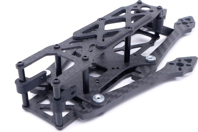 Queen Hobby Range II LR4 3K Carbon Fiber Quadrocopter Rahmen 4 Zoll 185 mm in Schwarz mit 4 mm Arm Kit und 3D-Druck Montagesitz - Bild 1