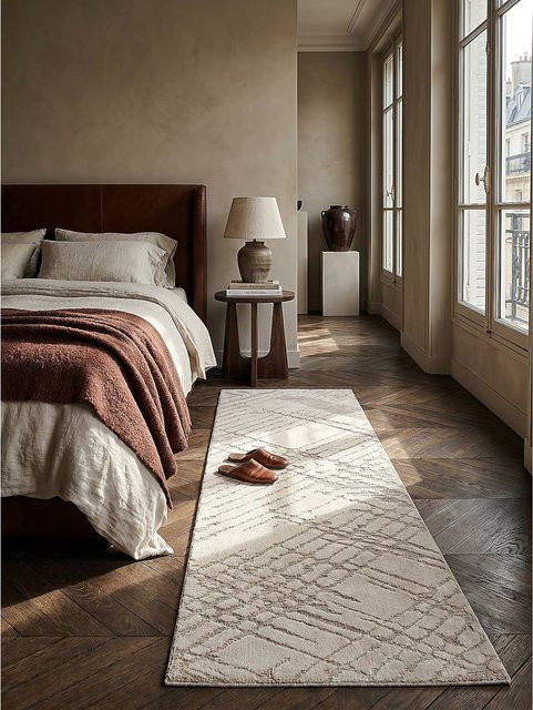 Kadima Design Teppichläufer Rauten in Creme und Beige, B/T: 80 x 300 cm - Bild 1