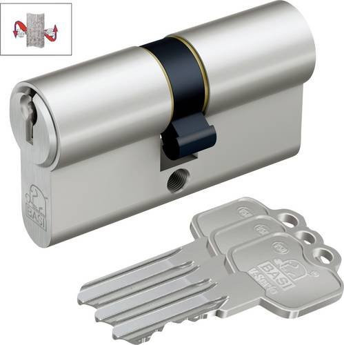 BASI Profil-Doppelzylinder V5201-0000-0011 in Silber, Maße: 30 x 30 mm - Bild 1