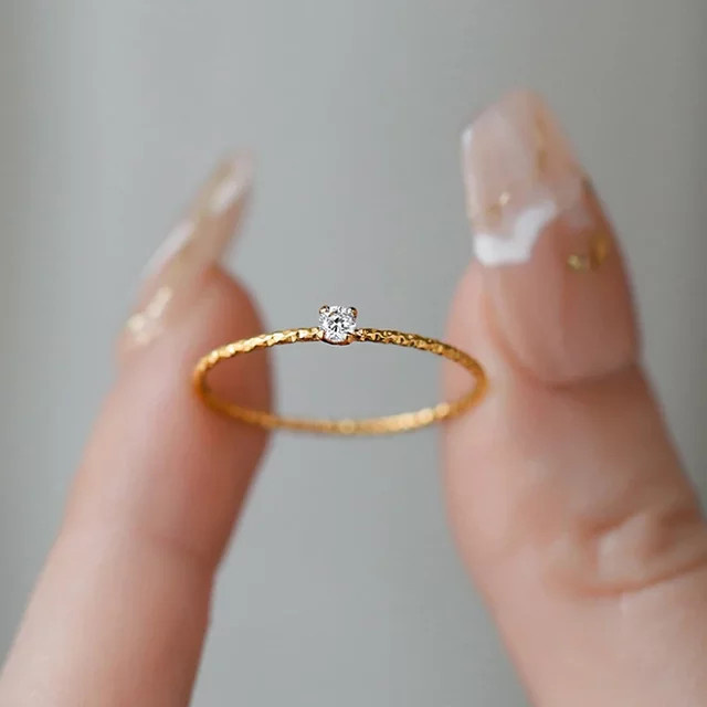 YUYAN Ring Edelstahl, Gold, Kristall, Damen - Bild 1