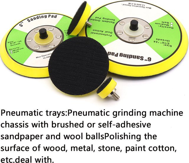 Vibratite Pneumatisches Schleifpad mit Klettverschluss und M6/M8 Gewinde für Dremel und Schleifwerkzeuge, 1 bis 6 Zoll - Bild 1