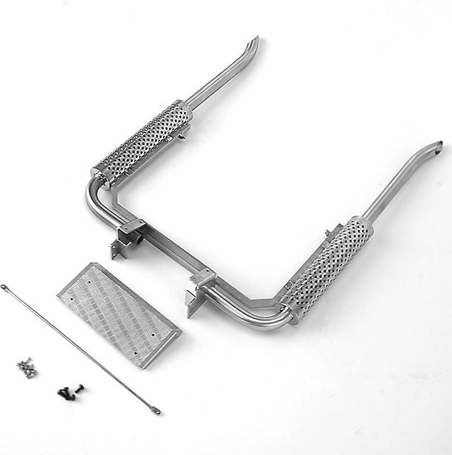LESU Auspuffrohrbaugruppe Doppelkamin, 1:14, Metall, Grau, Zubehör - Bild 1